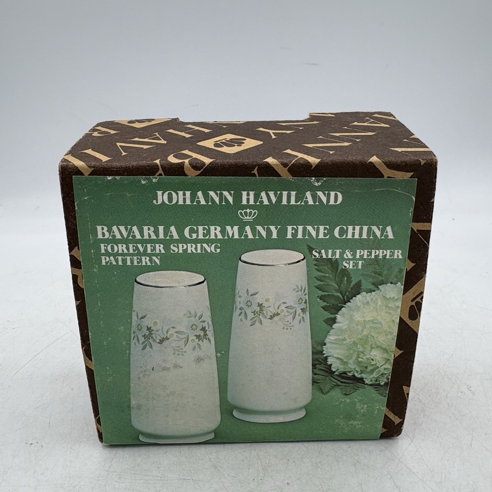 Vintage Johann Haviland Salt & Pepper Shakers Forever Spring 4" w Box